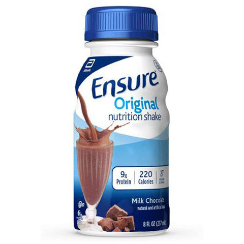 Abbott Nutrition, Ensure Original Nutitrion Shake Oral Supplement Chocolate Flavor, 8 Oz (Count of 24) Abbott Nutrition