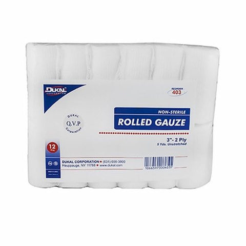 Dukal, Conforming Bandage 3 Inch X 5 Yard NonSterile, Count of 12 Dukal