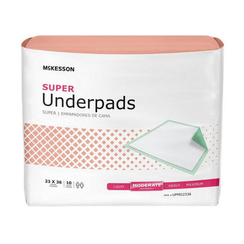 McKesson, Disposable Underpad 23 X 36 Inch Fluff Polymer Moderate Absorbency UPMD2336, Count of 10 McKesson