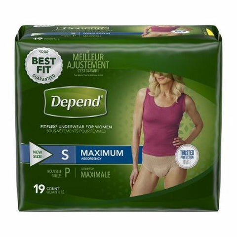 Kimberly Clark, Female Adult Absorbent Underwear Depend  FIT-FLEX  Pull On with Tear Away Seams Small Disposable Hea, Pack Of 19 Kimberly Clark