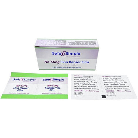 Safe N Simple, No-Sting Skin Barrier Film Wipes, Box Of 25 Safe N Simple