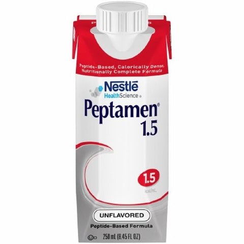 Nestle Healthcare Nutrition, Tube Feeding Formula Peptamen  1.5 250 mL Carton Ready to Use Unflavored Adult, Count of 24 Nestle Healthcare Nutrition