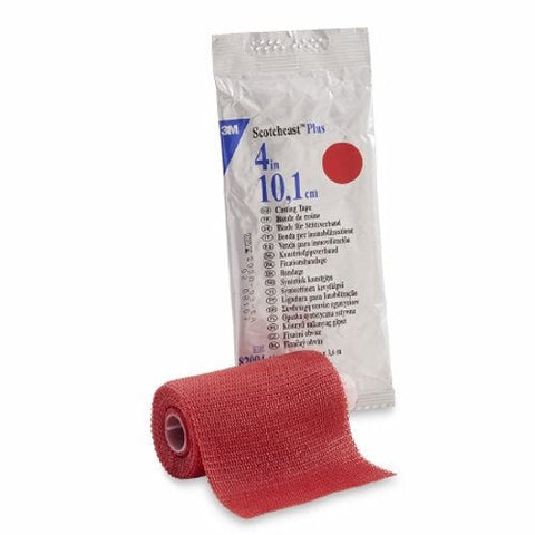3M, Cast Tape 3M Scotchcast Plus 4 Inch X 12 Foot Fiberglass Red, Box Of 10