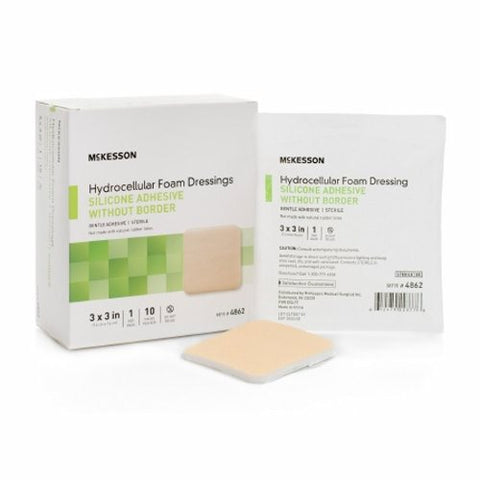 McKesson, Silicone Foam Dressing 3 X 3 Inch, Case Of 20 McKesson