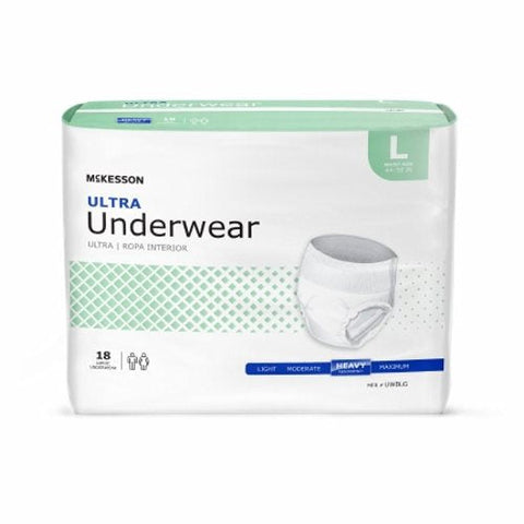 McKesson, Ultra Unisex Adult Absorbent Underwear Pull On with Tear Away Seams Large Disposable Heavy Absorbency, Count of 1 McKesson