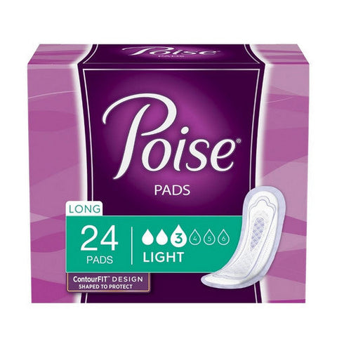 Kimberly Clark, Bladder Control Pad Poise  Long Length Light Absorbency Absorb-Loc  Core One Size Fits Most Adult Fe, Case Of 4 Kimberly Clark