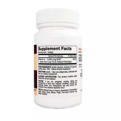 Major Pharmaceuticals, Vitamin A Vitamin Supplement, 3000 Mcg, 100 Tabs