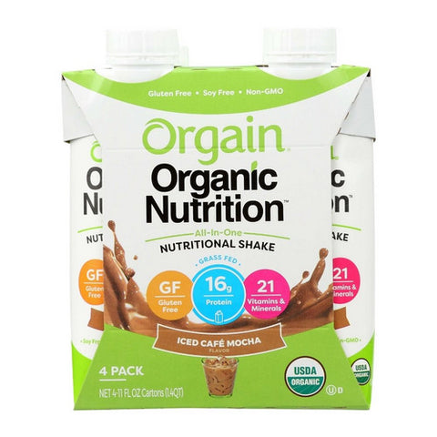 Orgain, Oral Supplement Orgain  Organic Nutritional Shake Iced CafÃ© Mocha Flavor 14 oz. Container Carton Rea, 11 Oz Orgain