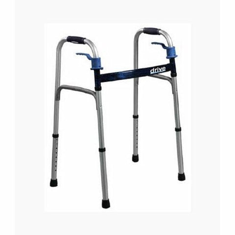 Drive Medical, Dual Release Folding Walker drive Deluxe Aluminum Frame 350 lbs. Weight Capacity 26 to 33-1/2 Inch H, Count of 4 Drive Medical