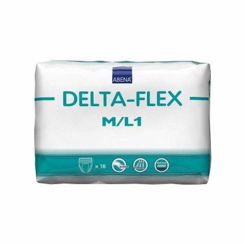 Abena, Unisex Adult Absorbent Underwear Abena  Delta-Flex L1 Pull On with Tear Away Seams Medium / Large Di, Count of 18 Abena
