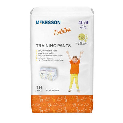 McKesson, Unisex Toddler Training Pants Pull On with Tear Away Seams Size 4T to 5T Disposable, Count of 4 McKesson