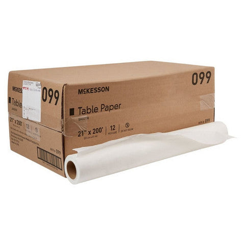 McKesson, Table Paper 21 Inch Width 225 Foot Length White Smooth 18-914, Count of 12 McKesson