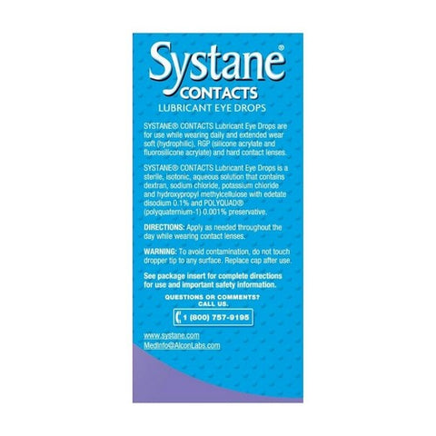 Systane, Contacts Lubricant Eye Drops, 0.4 Oz
