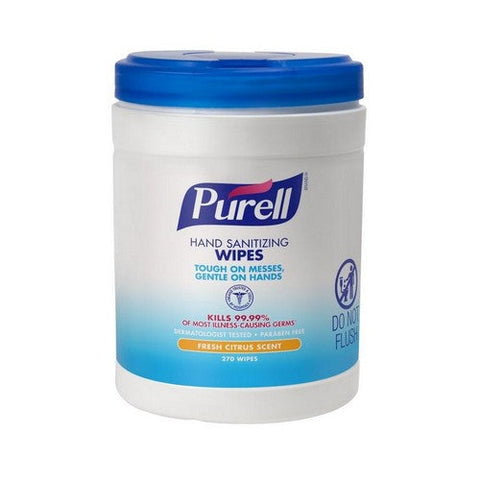 Purell, Sanitizing Skin Wipe Purell  Canister BZK (Benzalkonium Chloride) Citrus Scent 270 Count, Count of 1 Purell