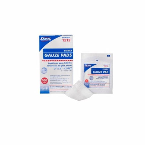 Dukal, Gauze Sponge Dukal Cotton 12-Ply 2 X 2 Inch Square Sterile, Case Of 24 Dukal