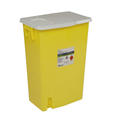 Cardinal, Chemotherapy Waste Container Yellow Base 26 H X 18-1/4 W X 12-3/4 D Inch, 18 Gallons