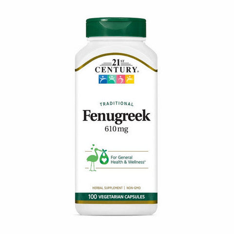 21st Century, Whole Herb Fenugreek, 610 mg, 100 Veg Caps 21st Century