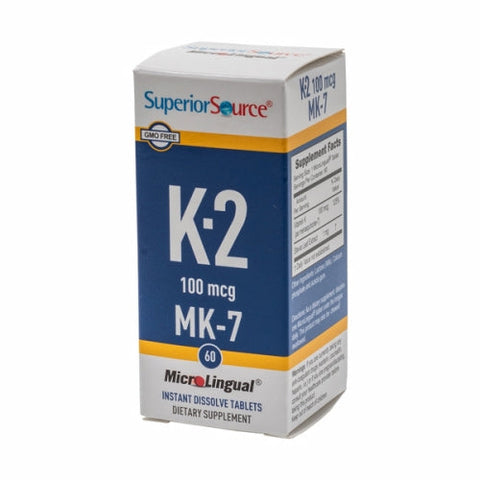 Superior Source, Vitamin K2 Mk-7, 100 mg, 60 Count Superior Source