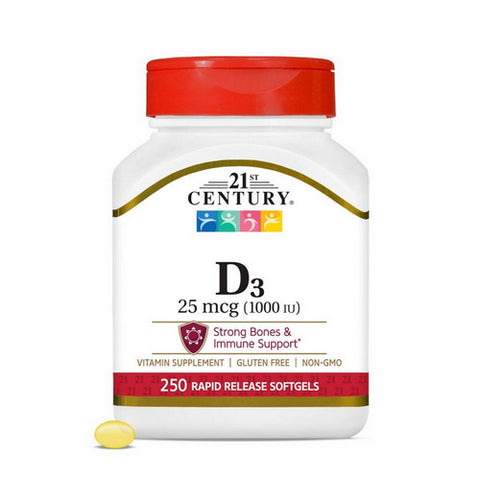 21st Century, Vitamin D3, 1000 IU 250 Tabs 21st Century