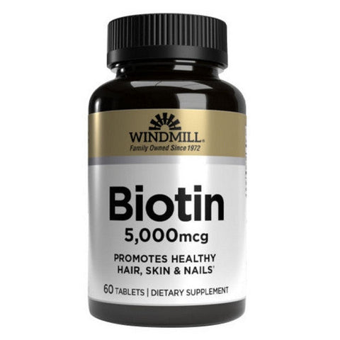 Windmill Health, Biotin, 5000mcg, 60 Tabs Windmill Health