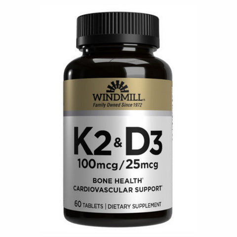 Windmill Health, Vitamin K And Vitamin D3, 60 Tabs Windmill Health
