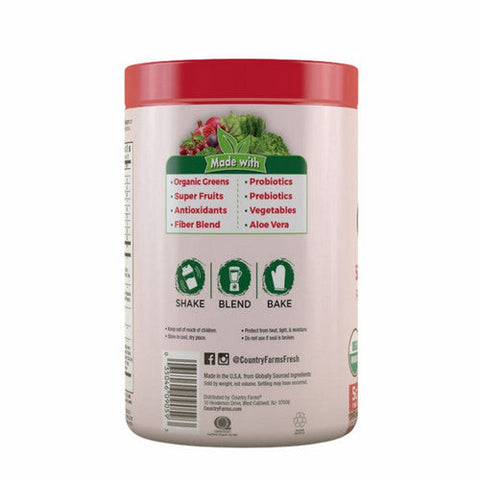Country Farms, Super Greens Powder Berry, 10.6 Oz