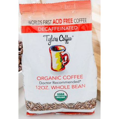 Tylers Coffee, Organic Decaf Whole Bean Coffee, Acid-Free 12 Oz Tylers Coffee