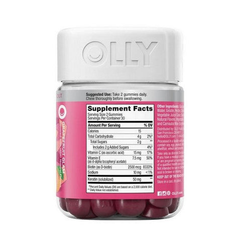 Olly, Undeniable Beauty Graprefruit Glam, 60 Count Olly