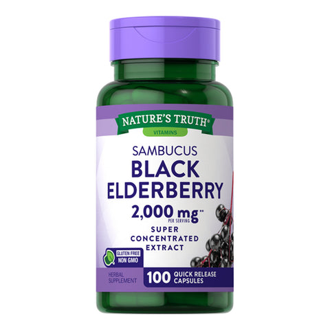 Nature's Truth, Sambucus Black Elderberry Quick Release, 2000 mg, 100 Caps Nature's Truth