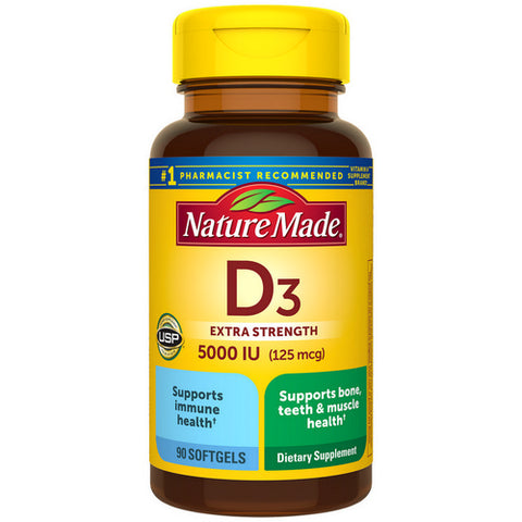 Nature Made, Vitamin D, 5000 IU, 90 Tabs Nature Made