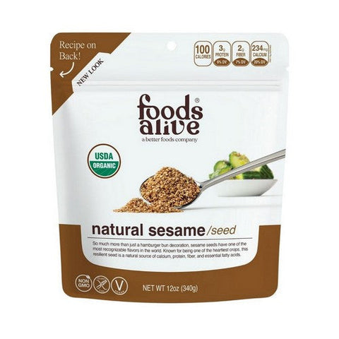 Foods Alive, Organic Seasame Seeds, 12 Oz Foods Alive