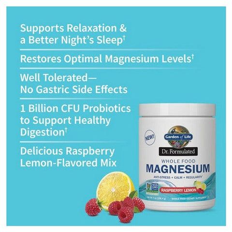 Garden of Life, Dr. Formulated Magnesium Powder Raspberry Lemon, 7 Oz Garden of Life