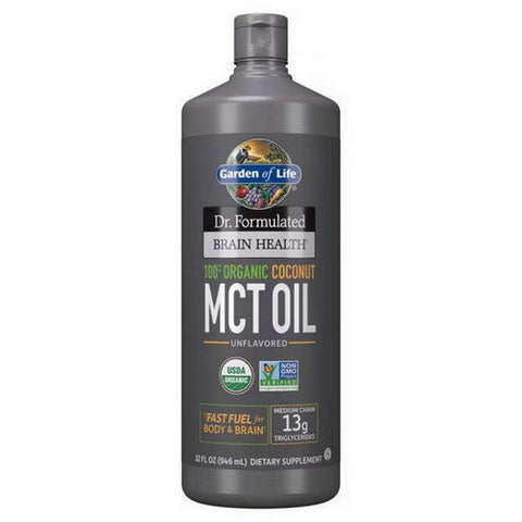 Garden of Life, Dr. Formulated Brain Health 100% Organic Coconut MCT Oil Liquid, 32 Oz Garden of Life