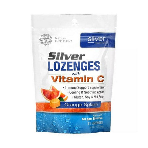 Silver Biotics (American Biotech Labs), Silver Lozenges With Vitamin C Orange Splash, 21 Lozenges Silver Biotics (American Biotech Labs)