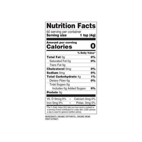 Sweetleaf Stevia, Monk Fruit Organic Sweetener Granular, 8.47 Oz