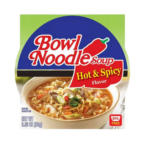 Nongshim, Bowl Noodle Soup Hot And Spicy, 3.03 Oz(Case Of 12) Nongshim