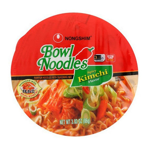 Nongshim, Spicy Kimchi Soup Microwavable Noodle Bowl, 3.03 Oz(Case Of 12) Nongshim