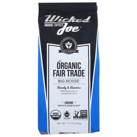 Wicked Joe Coffee, Coffee Big House Ground, 12 Oz(Case Of 6) Wicked Joe Coffee
