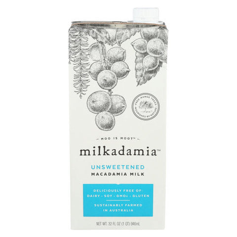 Milkadamia, Mac Adamia Milk Unsweetened, 32 Oz(Case Of 6) Milkadamia