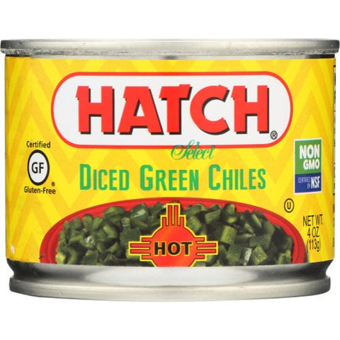 Hatch Chili, Hatch Diced Hot Green Chilies, 4 Oz(Case Of 24) Hatch Chili