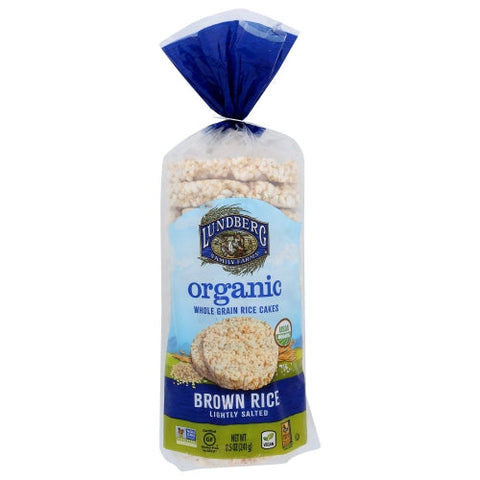Lundberg, Organic Brown Rice Cakes Lightly Salted, 8.5 Oz(Case Of 6) Lundberg