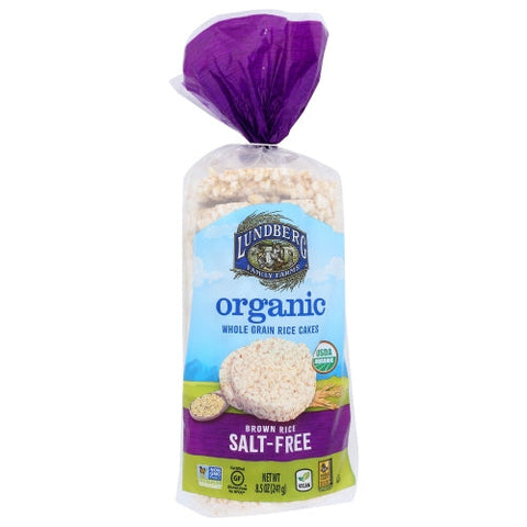 Lundberg, Organic Brown Rice Cakes Salt Free, 8.5 Oz(Case Of 6) Lundberg