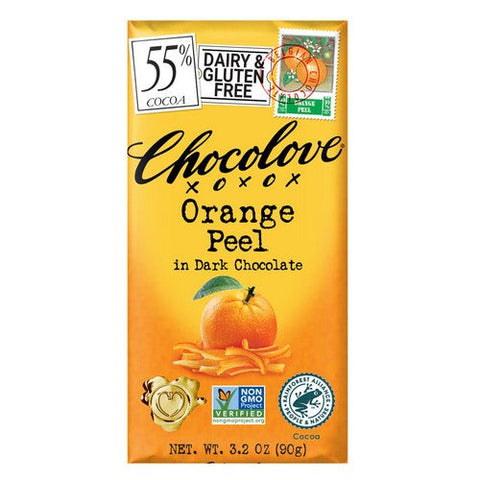 Chocolove, Dark Chocolate Bar Orange Peel, 3.2 Oz(Case Of 12) Chocolove