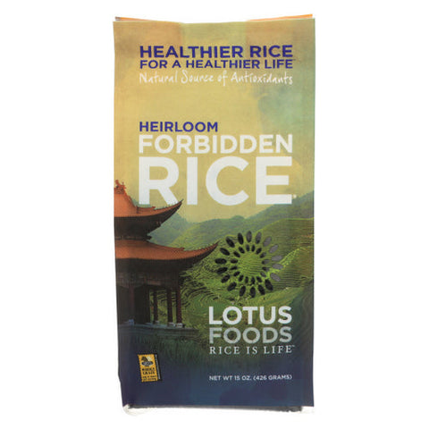 Lotus Foods, Heirloom Forbidden Black Rice, 15 Oz(Case Of 6) Lotus Foods