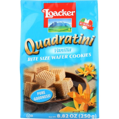 Loacker, Quadratini Wafer Cookies Vanilla, 8.82 Oz(Case Of 6) Loacker