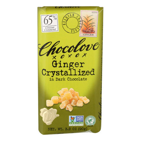 Chocolove, Dark Chocolate Bar Ginger Crystallized, 3.2 Oz(Case Of 12) Chocolove