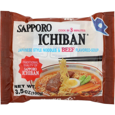 Sapporo, Ichiban Instant Noodle Bag Beef, 3.5 Oz(Case Of 24) Sapporo