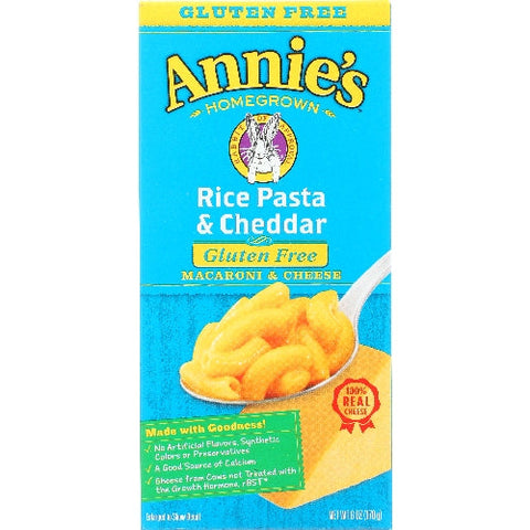 Annie's Homegrown, Rice Pasta And Cheddar Macaroni And Cheese, 6 Oz(Case Of 12) Annie's Homegrown