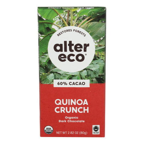 Alter Eco, Organic Dark Chocolate Quinoa Crunch, 2.82 Oz(Case Of 12) Alter Eco