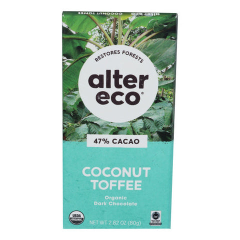 Alter Eco, Organic Dark Chocolate Cocoa Coconut Toffee, 2.82 Oz(Case Of 12) Alter Eco